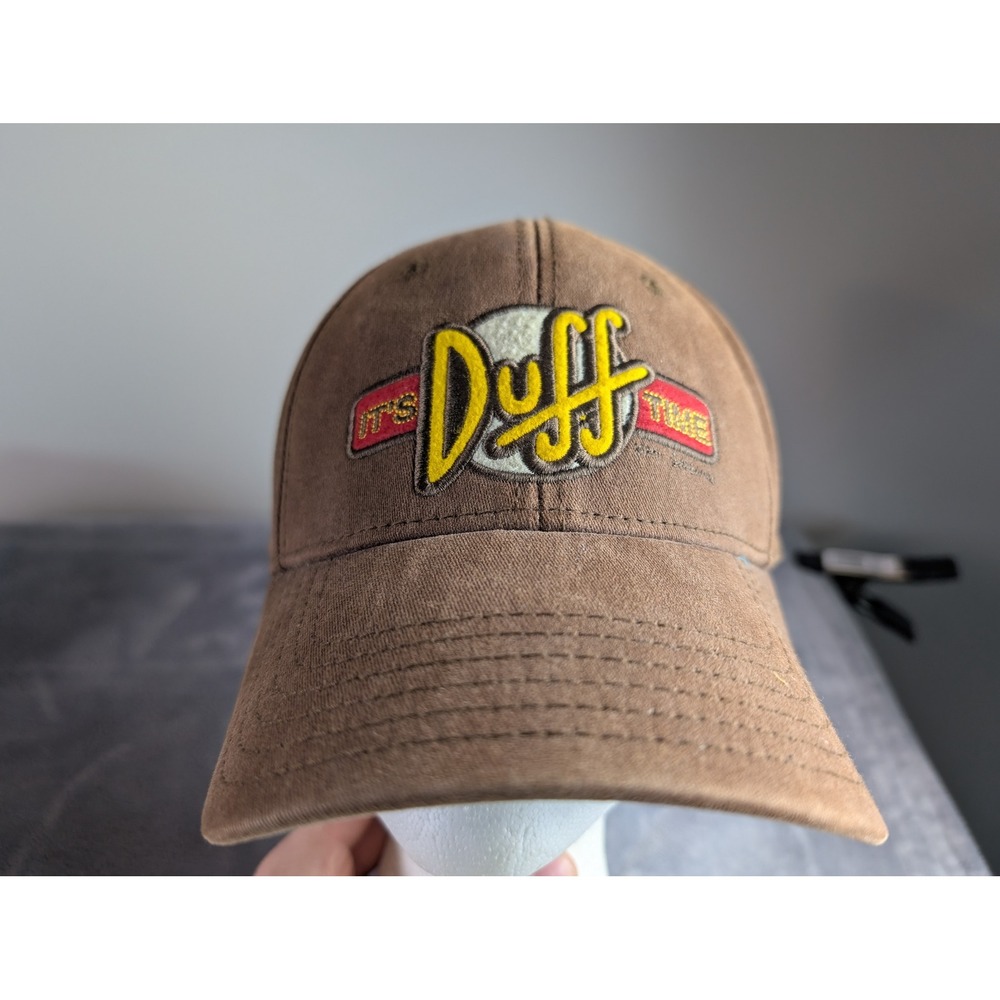 The Simpsons Duff Beer Hat Brown Vintage 2005 Virtis A-Flex Stretch Fit Cap OSFM